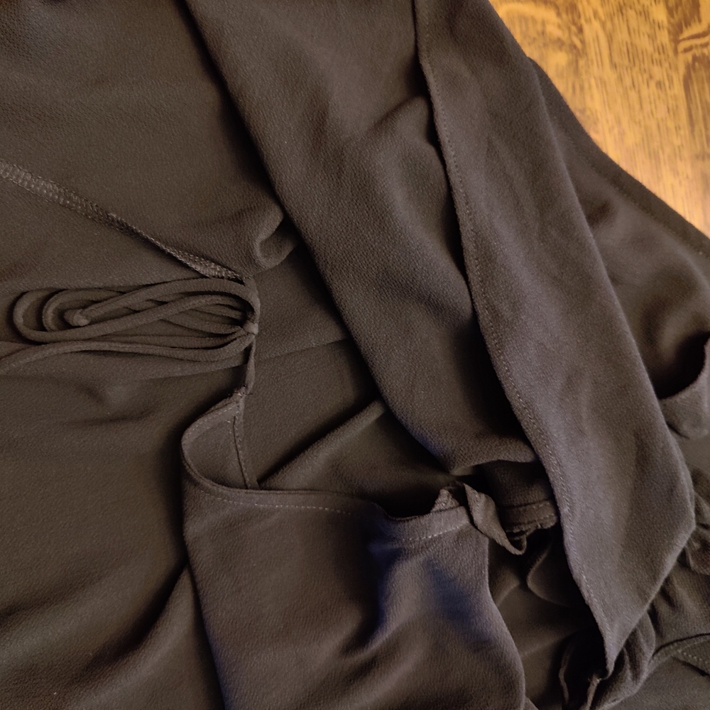 Leith Black Ruffle Wrap Top - Picture 5 of 7